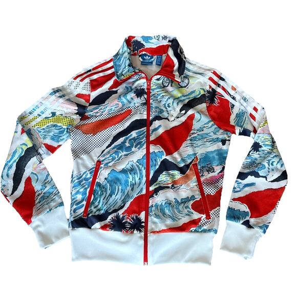 Adidas Track Jacket Womens UK 8 US 4‎ Firebird Venice Beach Originals Superstar - Picture 1 of 6